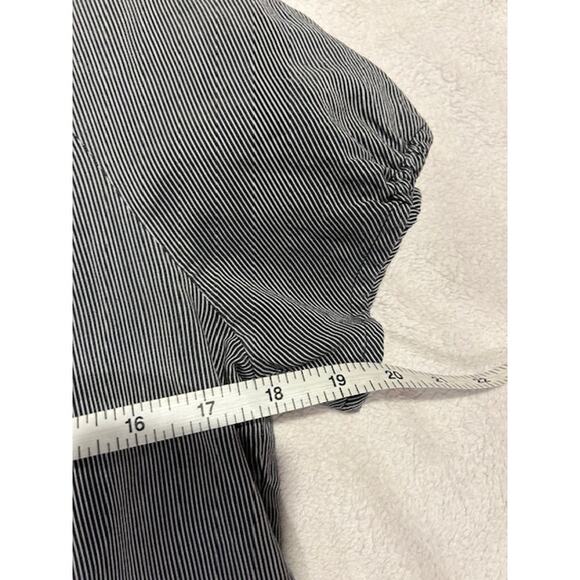 J. CREW FACTORY Gray Grey Career Short Cap Sleeve Stripe Cotton Silk Dress 14 - Picture 6 of 16
